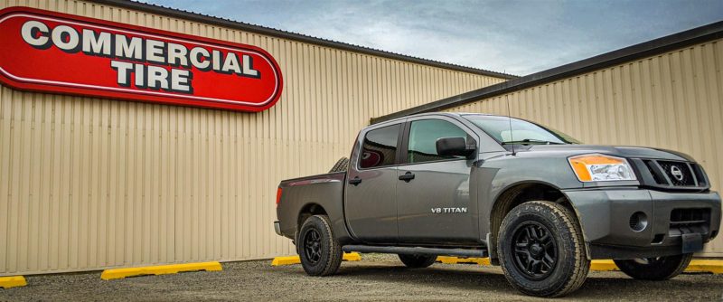 Photo of grey Nissan Titan upgraded by Commercial Tire