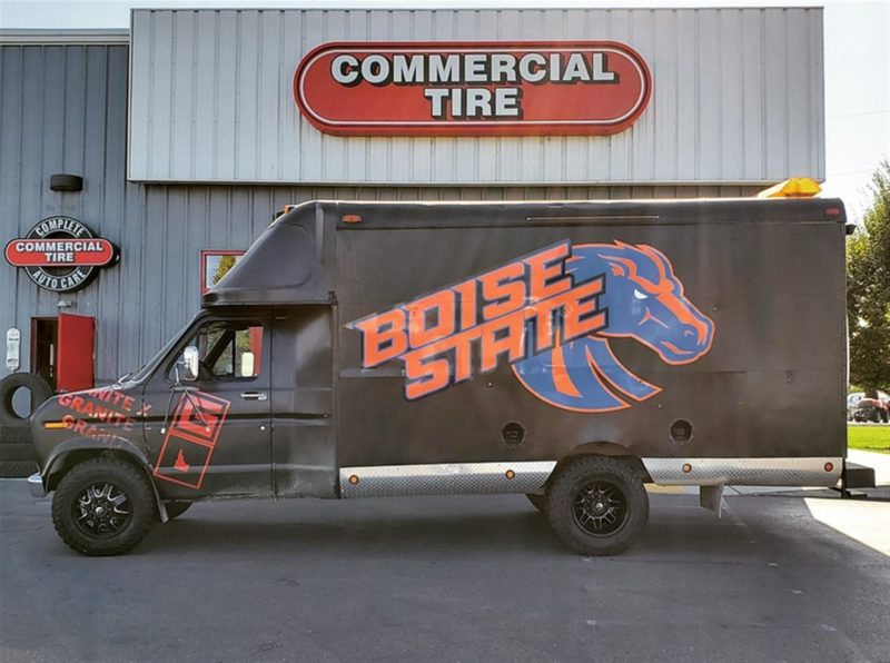 Photo of black Boise State truck upgraded by Commercial Tire