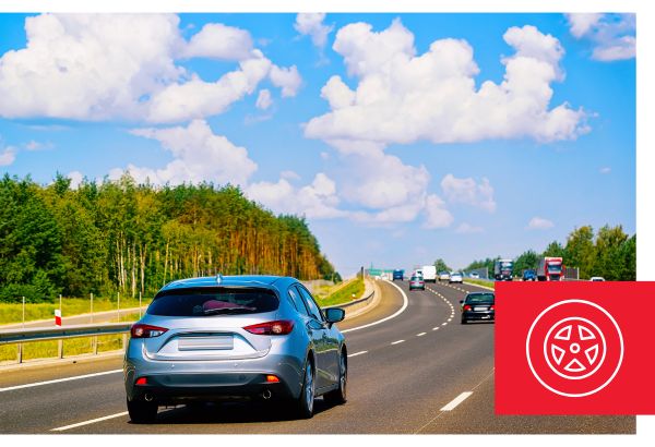 car driving on highway