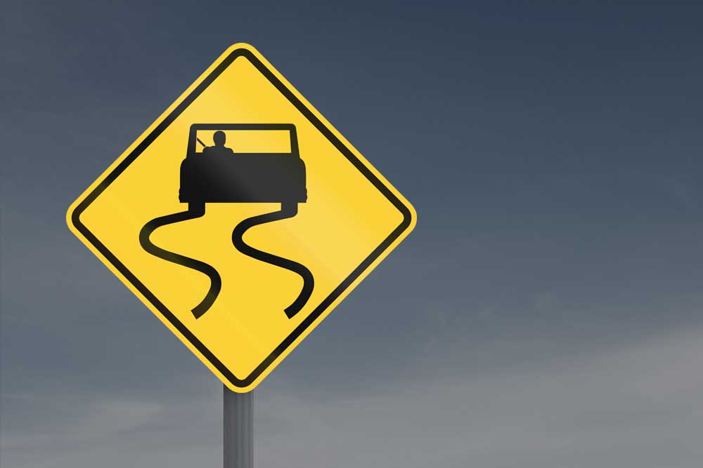 Slippery Road Sign